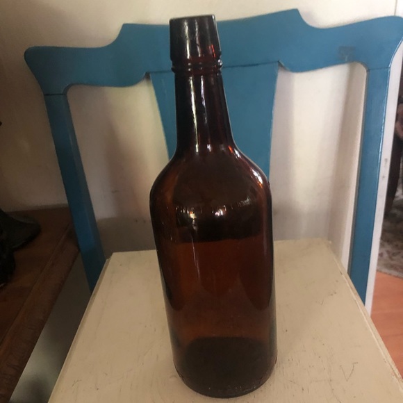 Vintage Brown Glass Beer Bottle